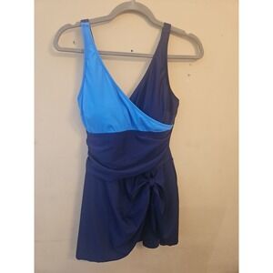 Eagerbuy‎ Womens Medium Swim Dress Dark Blue